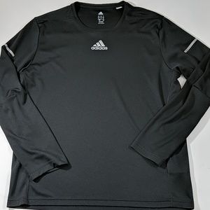 Adidas running long sleeve shirt size large Black